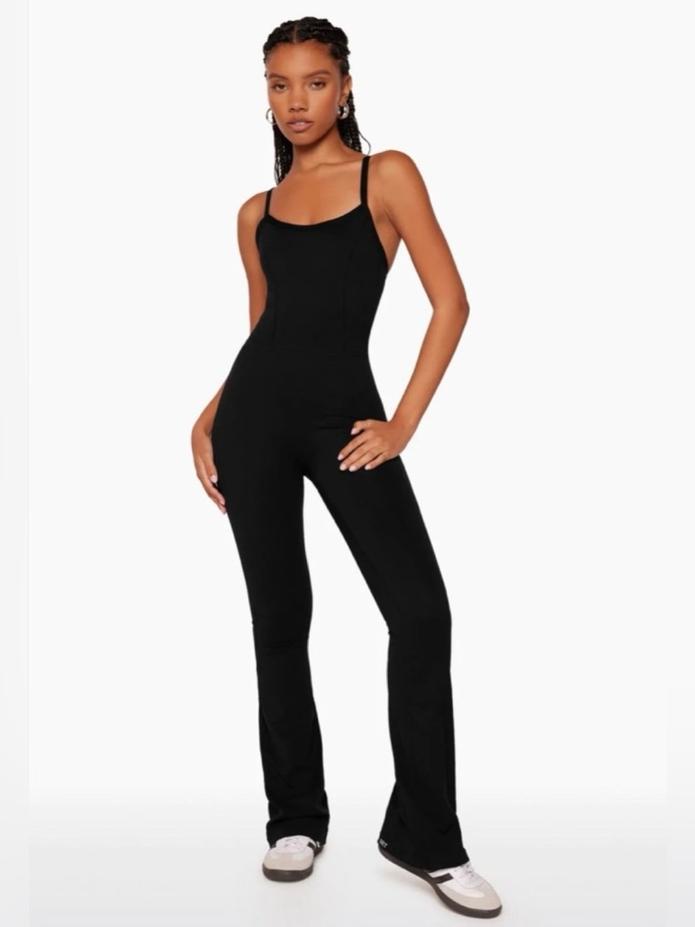 SET Active Sportbody Sporty Flare Full Length Active Jumpsuit in Black Size XS